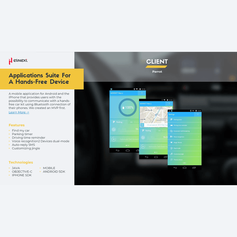 Applications Suite For A Hands-Free Device