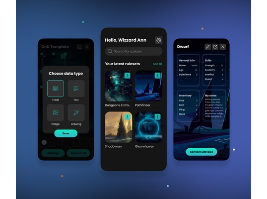 Character Sheet App With IoT Integration