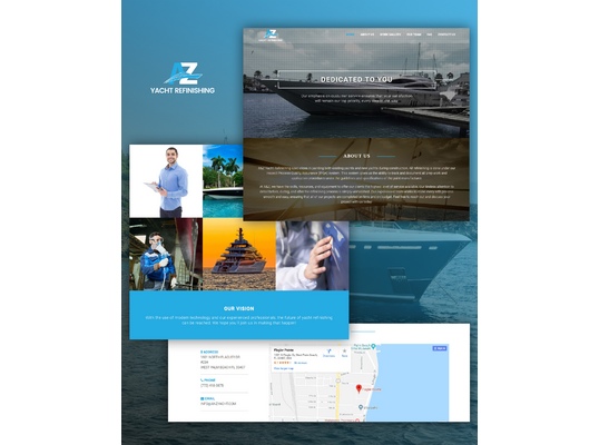 Single page website for a Yacht refinishing company