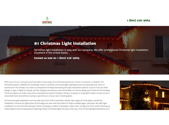 Christmas Light Installations Web Design