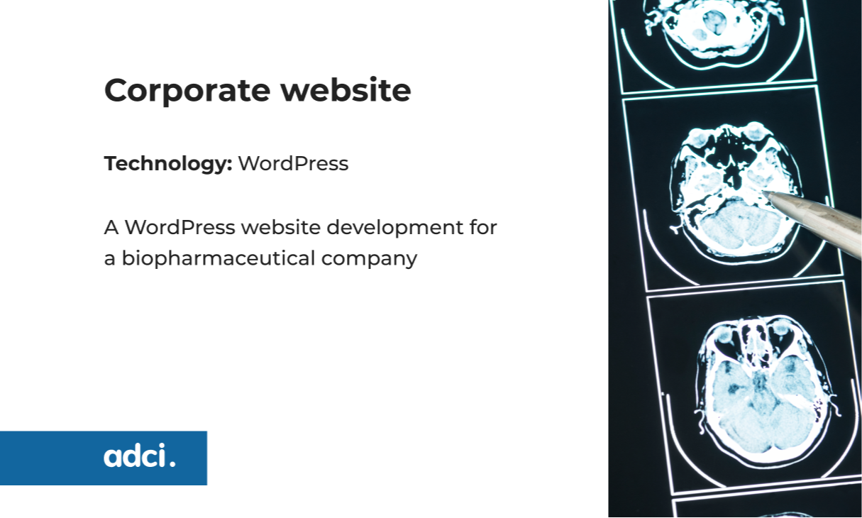 Website for a biopharmaceutical company