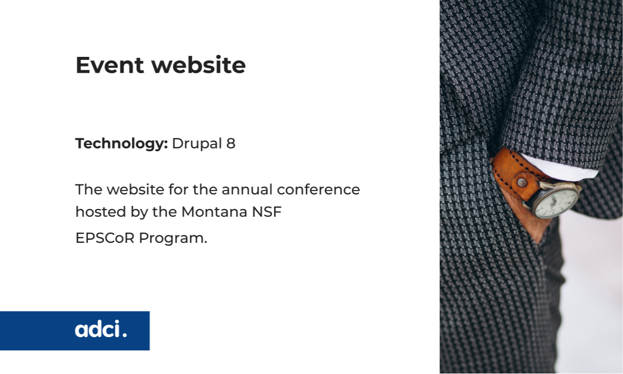 Drupal 8 event website for Montana NSF EPSCoR Program