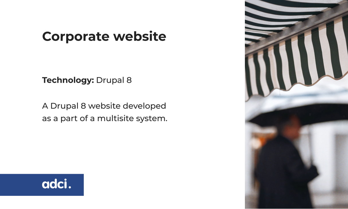 Drupal 8 corporate website for showcasing product