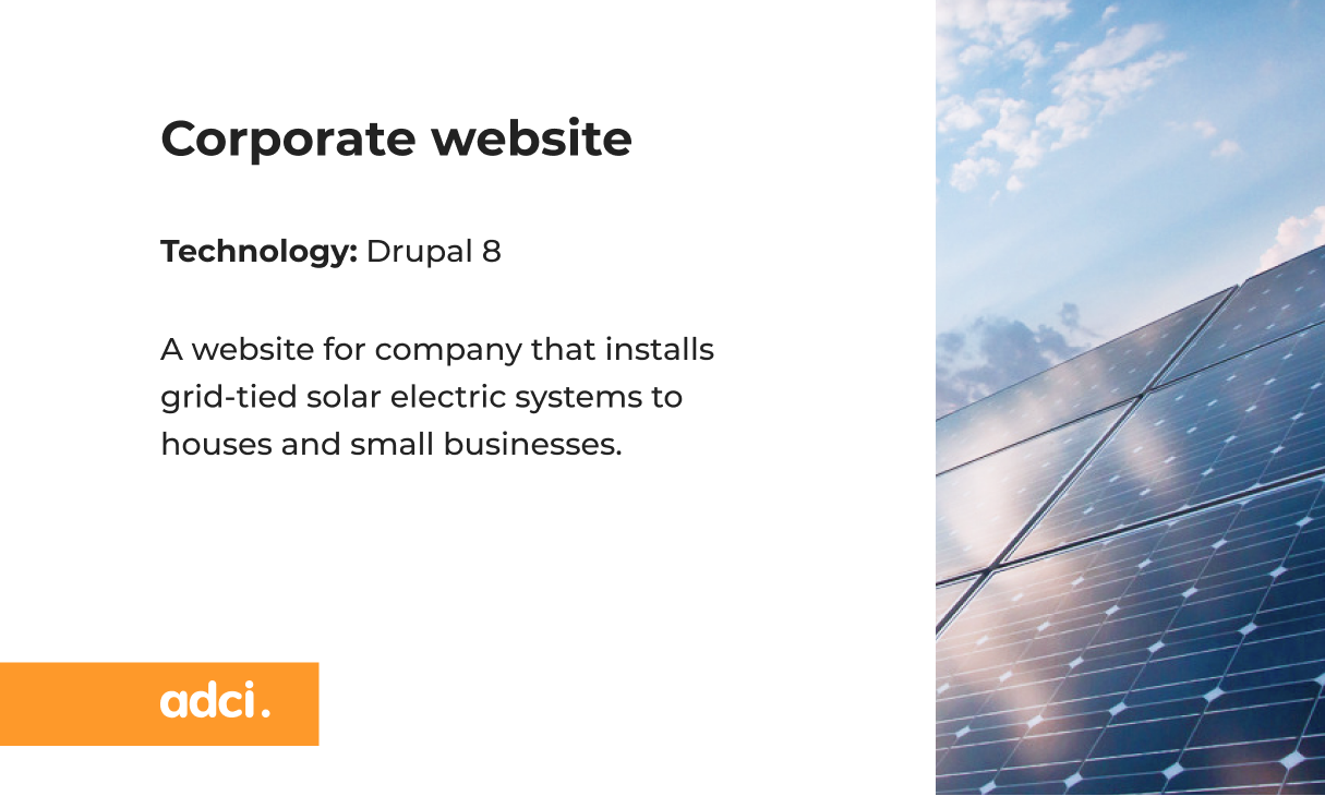 Drupal 8 development and design for Green Street Solar