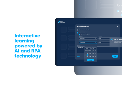 Interactive learning powered by AI and RPA