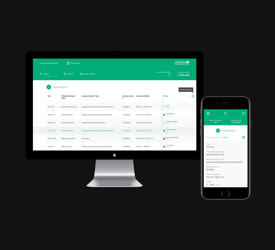 Web Application for Insurance Group