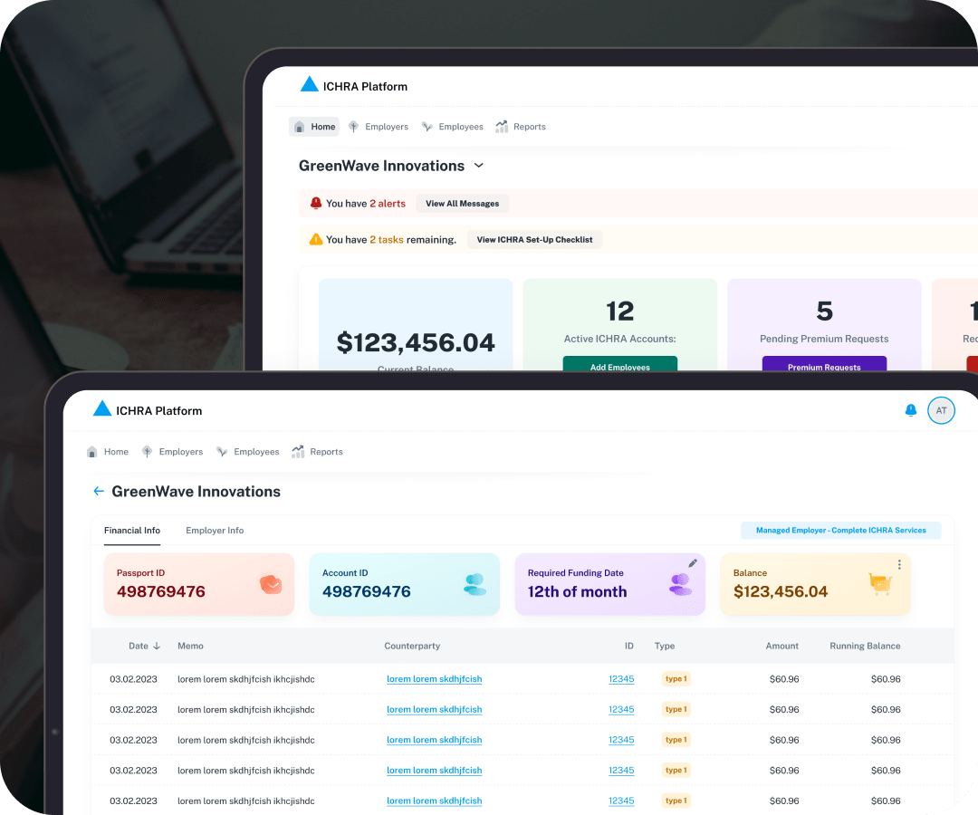 ICHRA Setup and Administration Platform Development