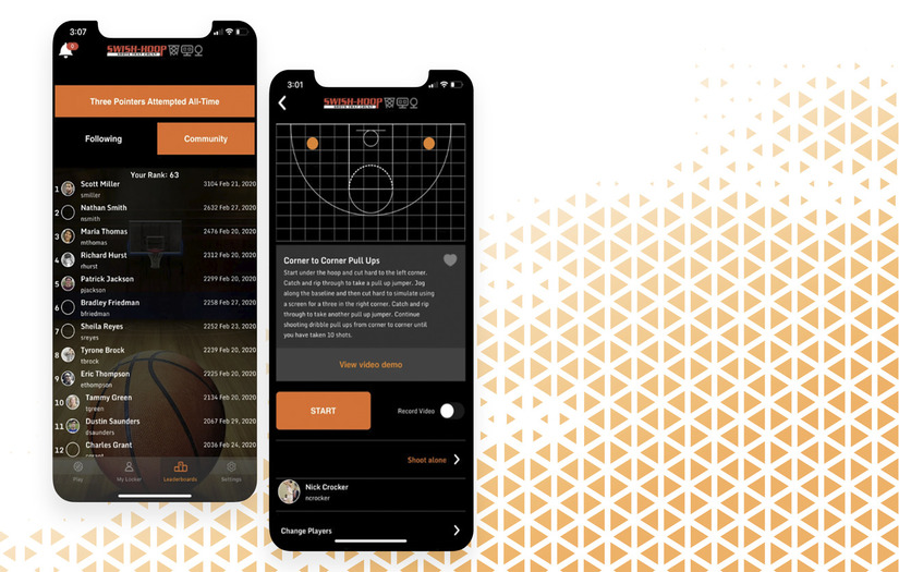 Custom basketball training software