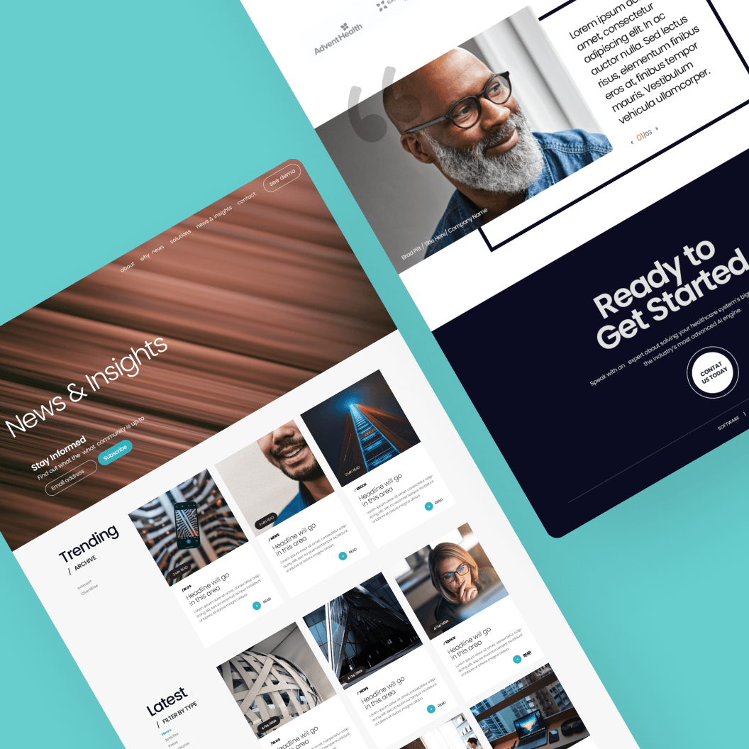 Website redesign for a healthcare software company