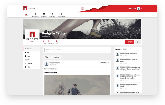 Private CRM and social intranet solution