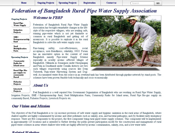 Federation of Bangladesh Rural Pipe Water Supply Association Website