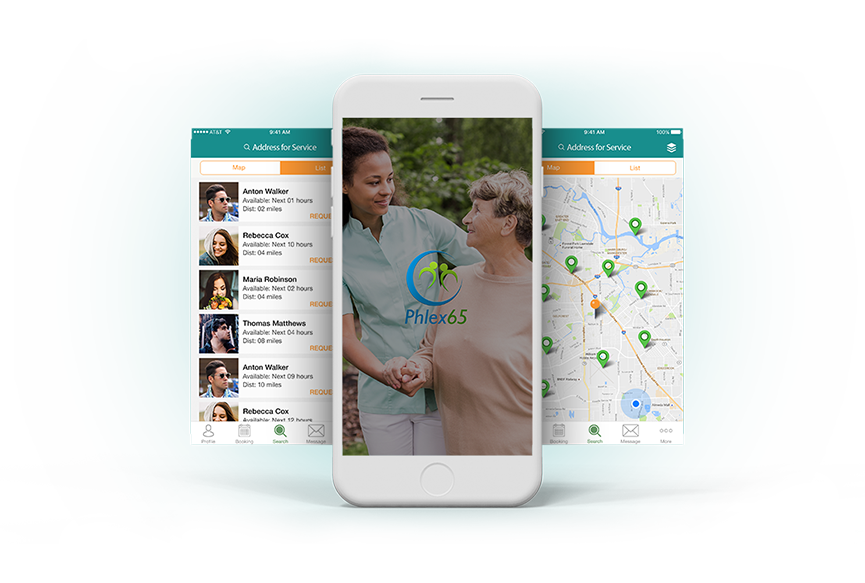 Phlex65 - On-Demand Caregiver App For Healthcare Industry