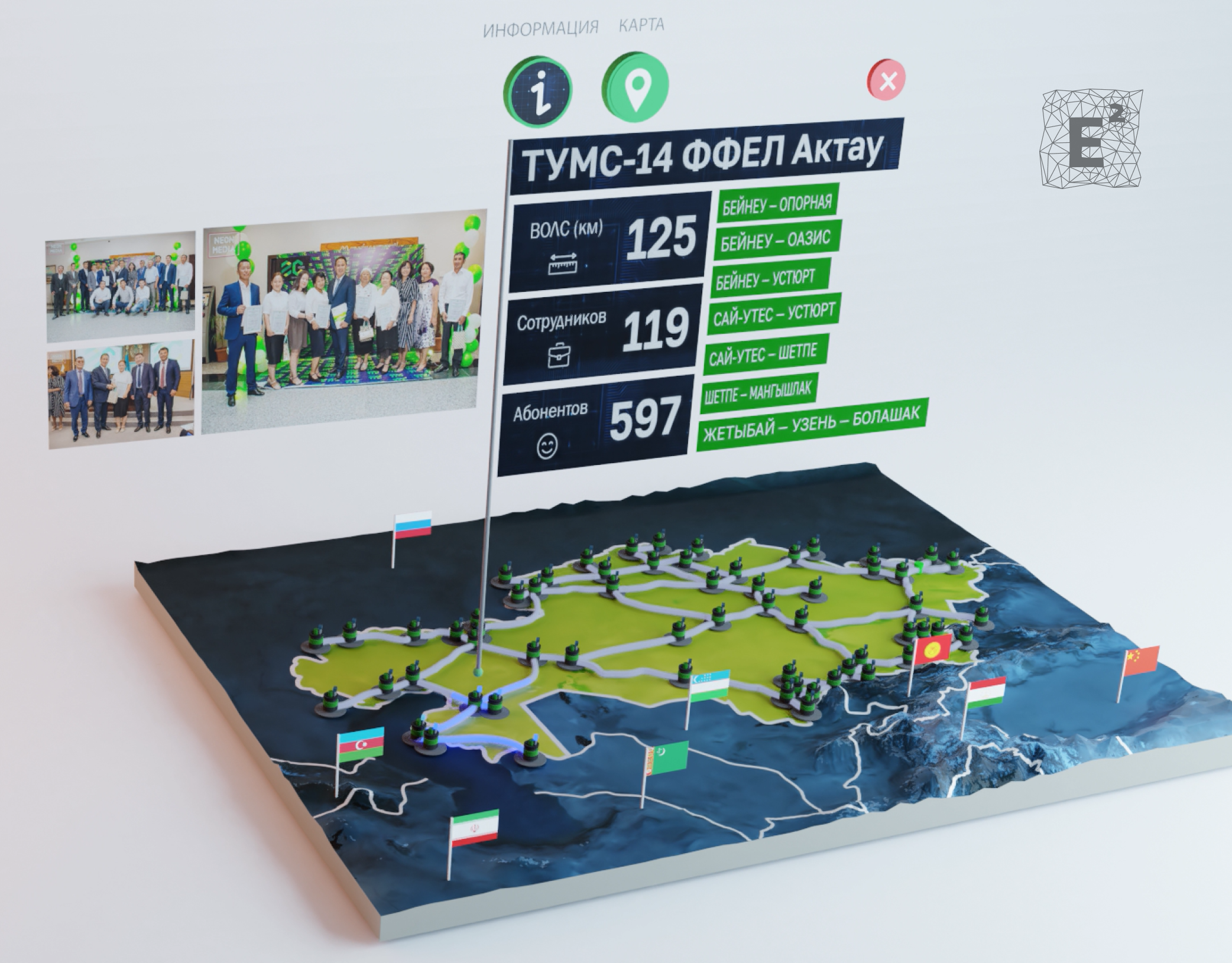 AR map of companys branches