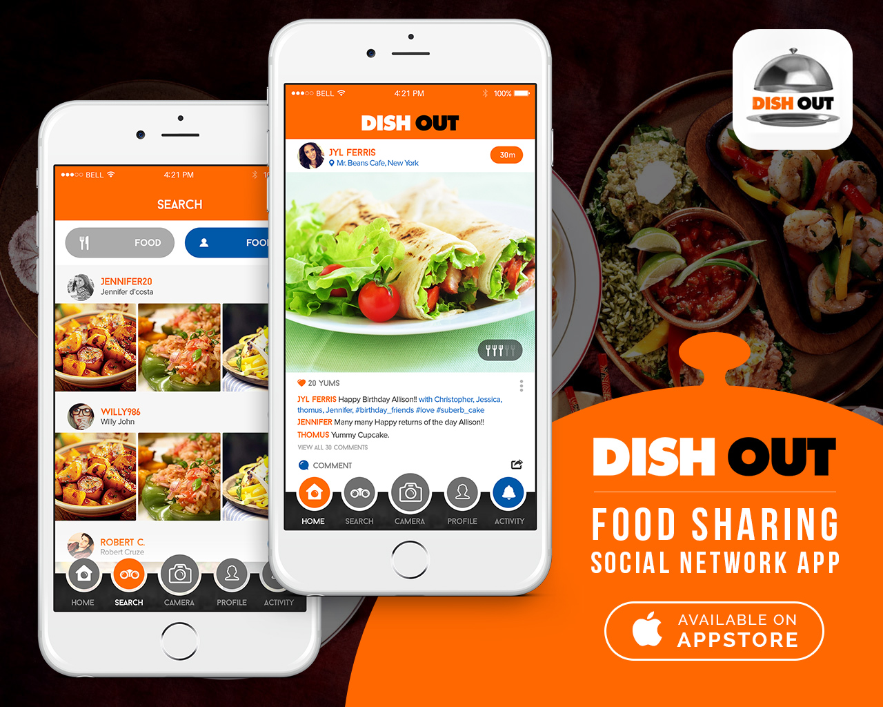 Food sharing. Sharing app. Dish out.