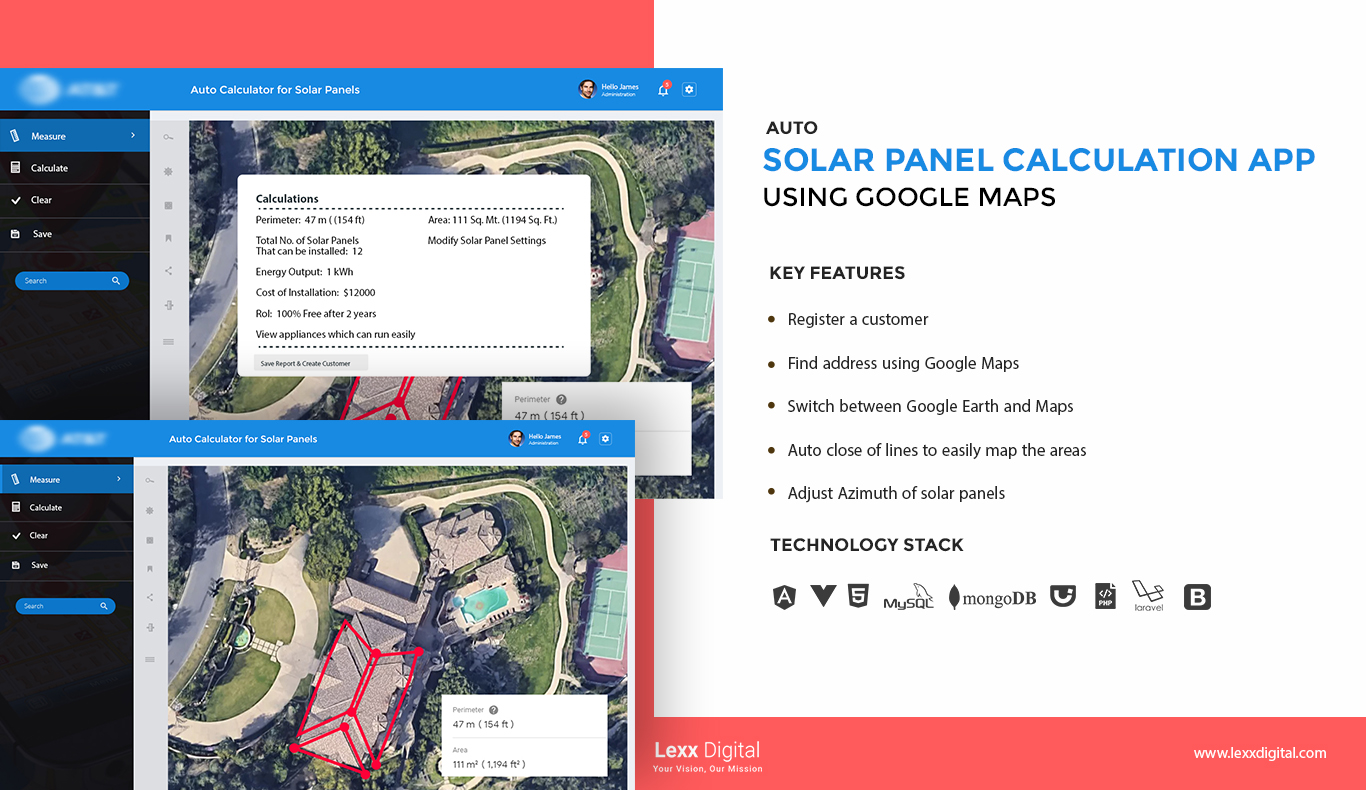 Auto Solar Panel Calculation App Using Google Maps