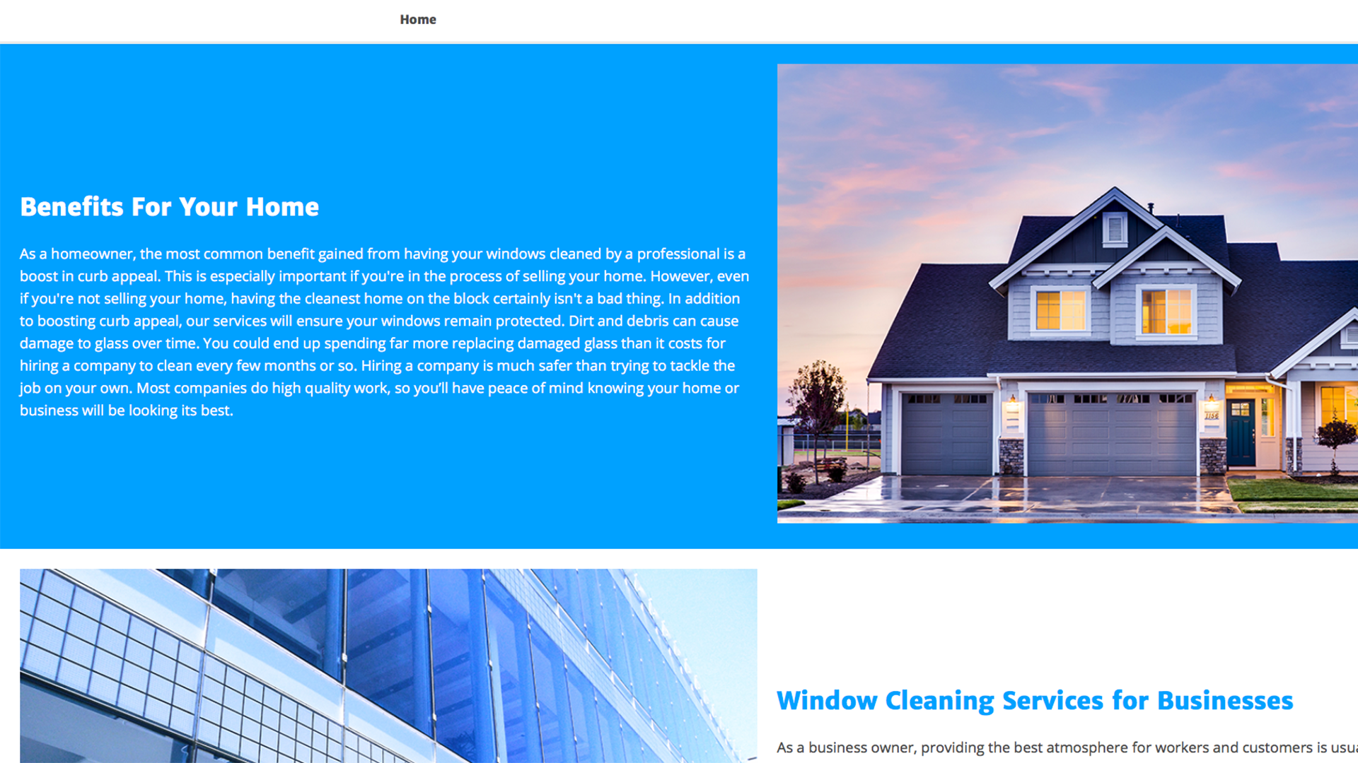 Windows Cleaning Web Design