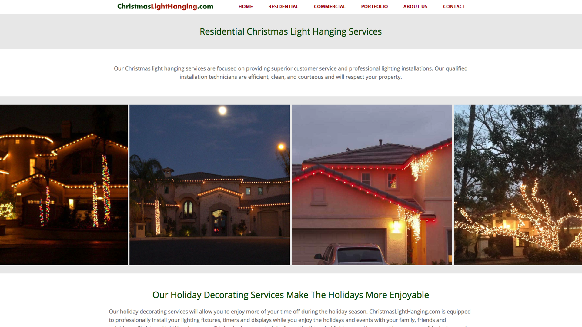Christmas Light Hanging Web Design