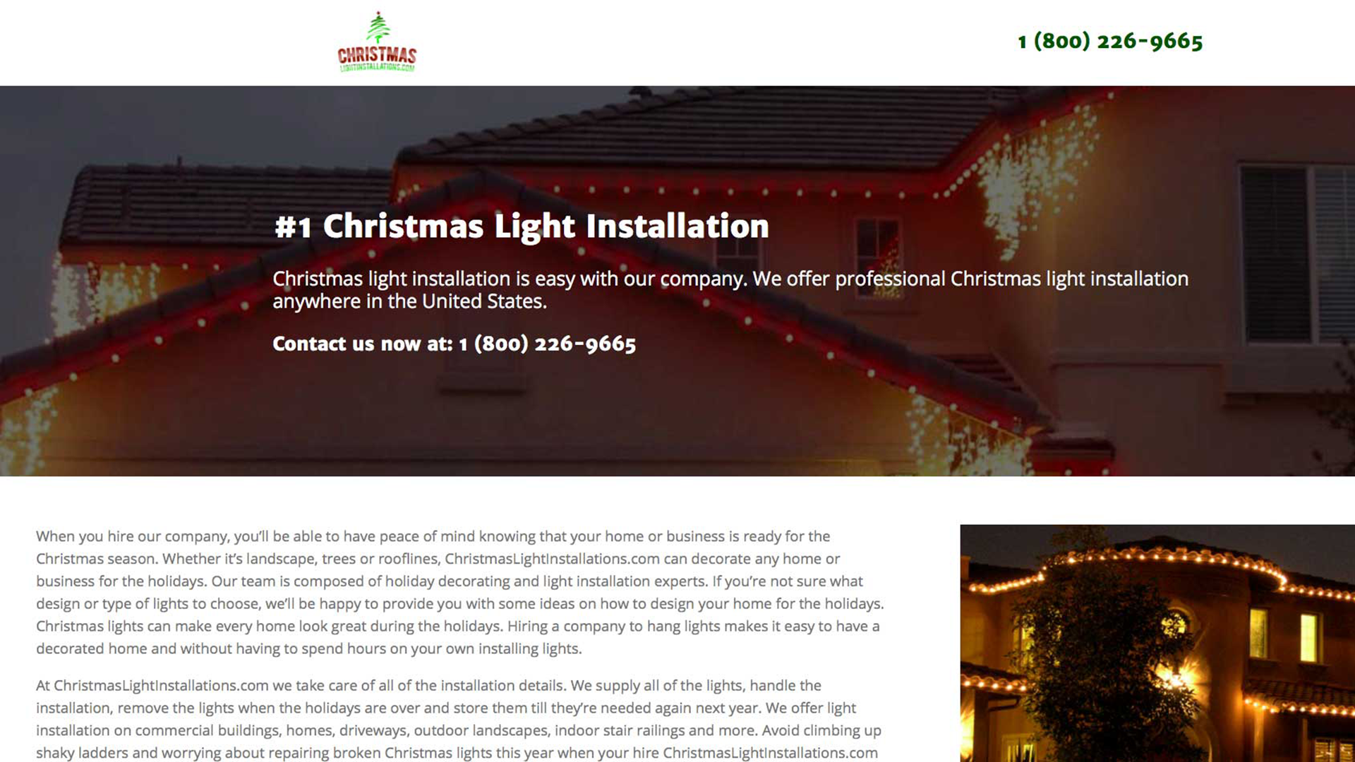 Christmas Light Installations Web Design