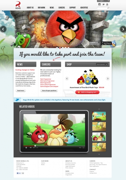 Rovio.com website