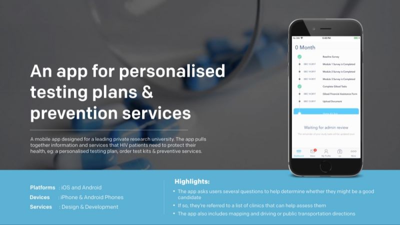 An app for personalised testing plans & prevention services
