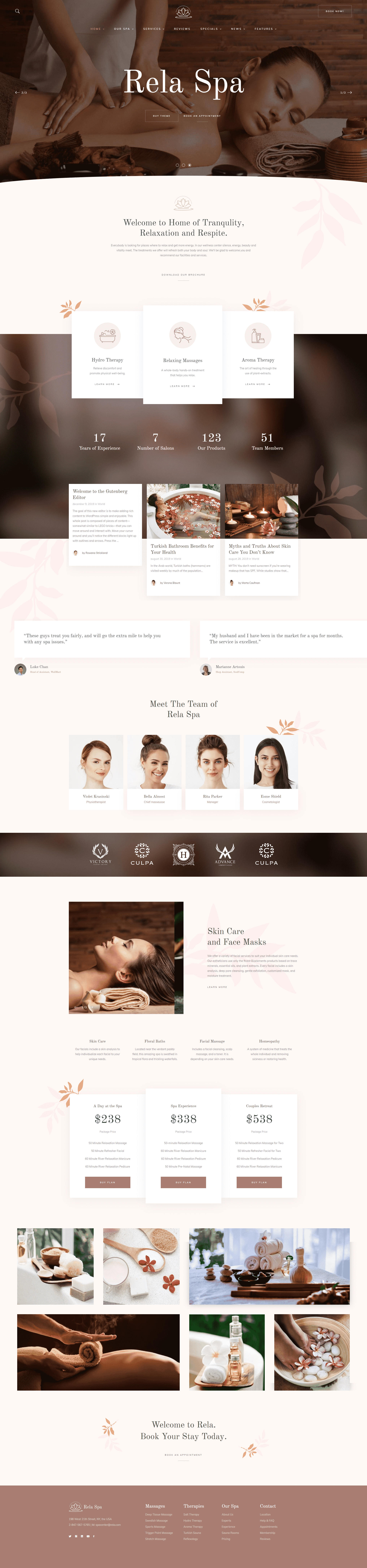 Rela Spa - Massage Salon WordPress